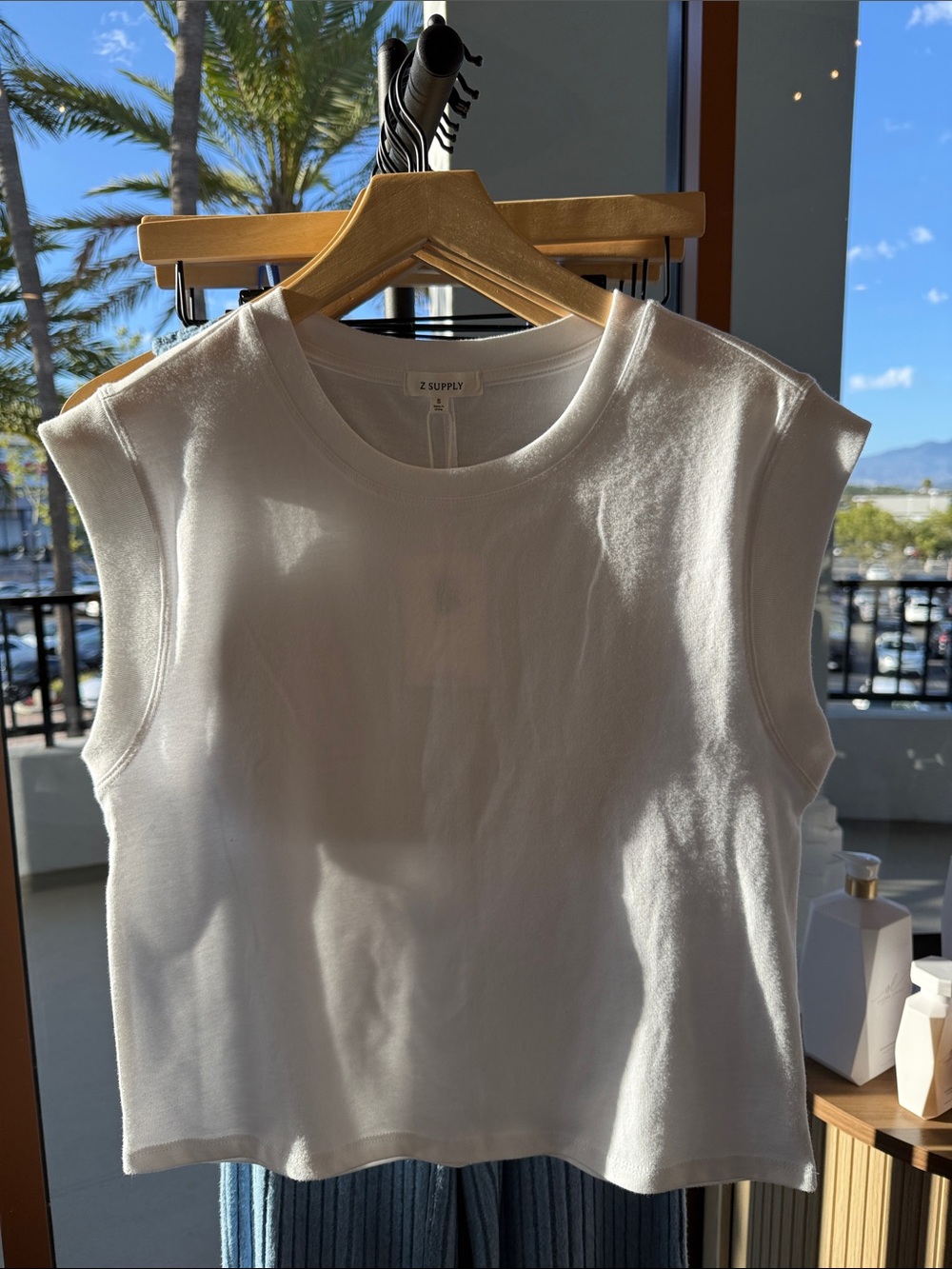Z Supply White Sleeveless Crewneck Tank